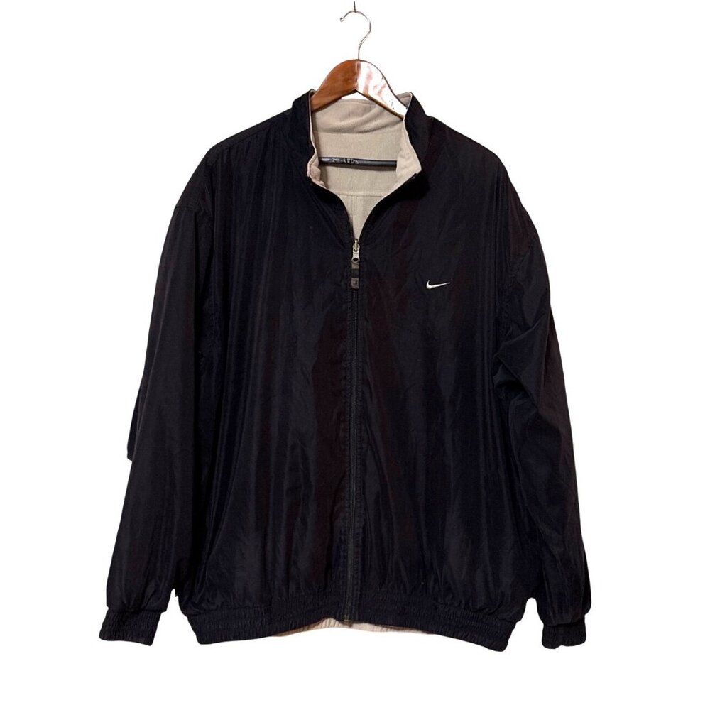 Nike Therma Fit Black Cream Reversible‎ Zip Jacket Vintage Warm Layer